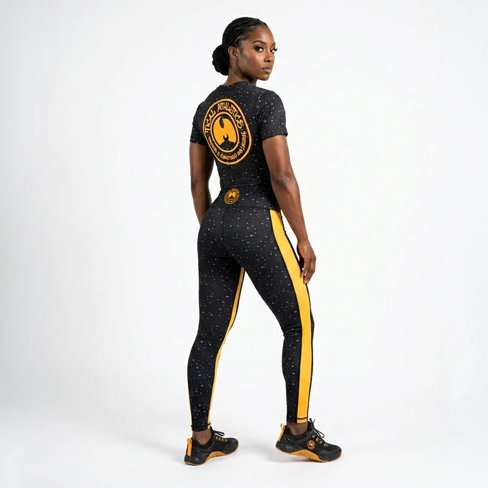 TICAL Athletics Women's Leggings Black and Yellow - Image 4
