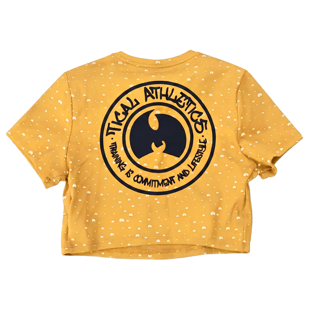 TICAL Athletics Women's Fitted Crop Top T-Shirt Yellow and Black - Image 3