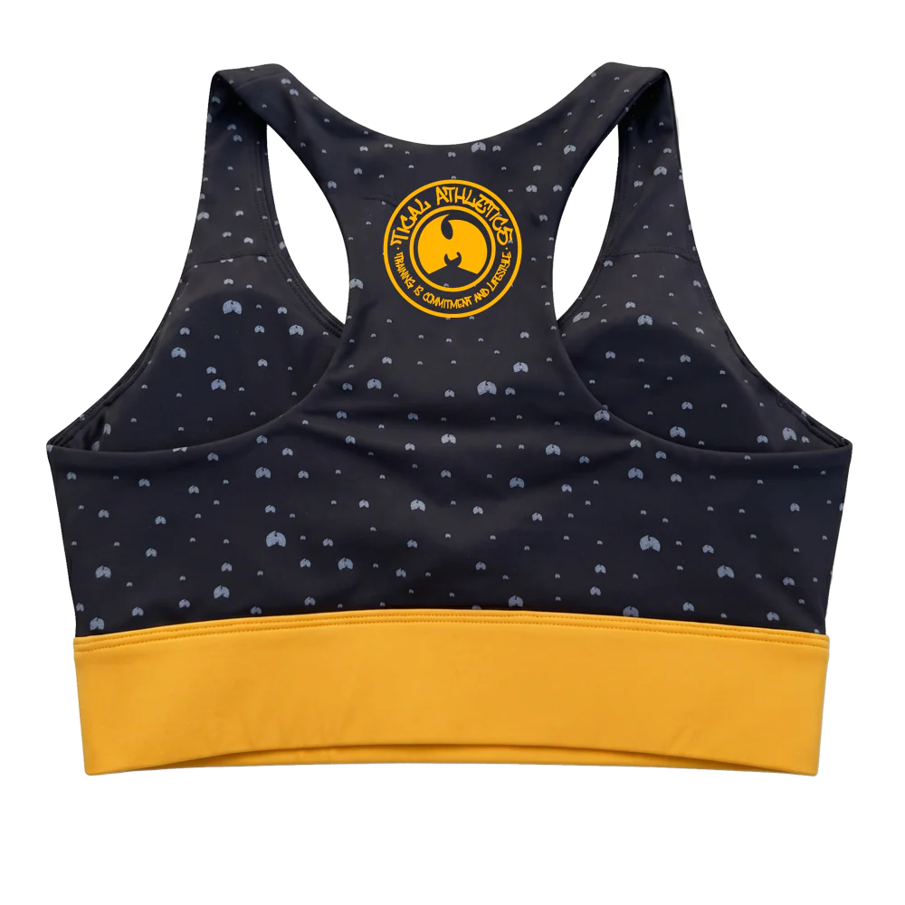TICAL Athletics Women's Sports Bra Black and Yellow - Image 3