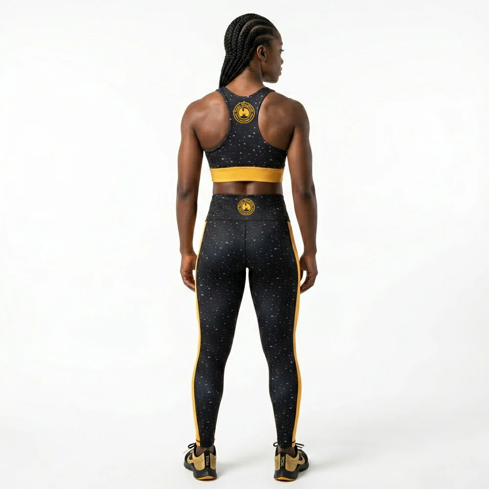 TICAL Athletics Women's Sports Bra Black and Yellow - Image 5
