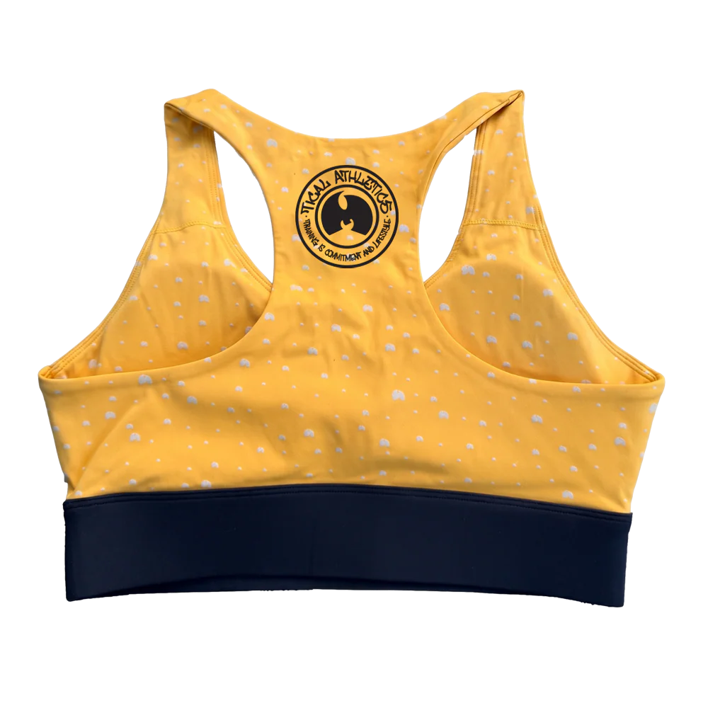 TICAL Athletics Women's Sports Bra Yellow and Black - Image 3